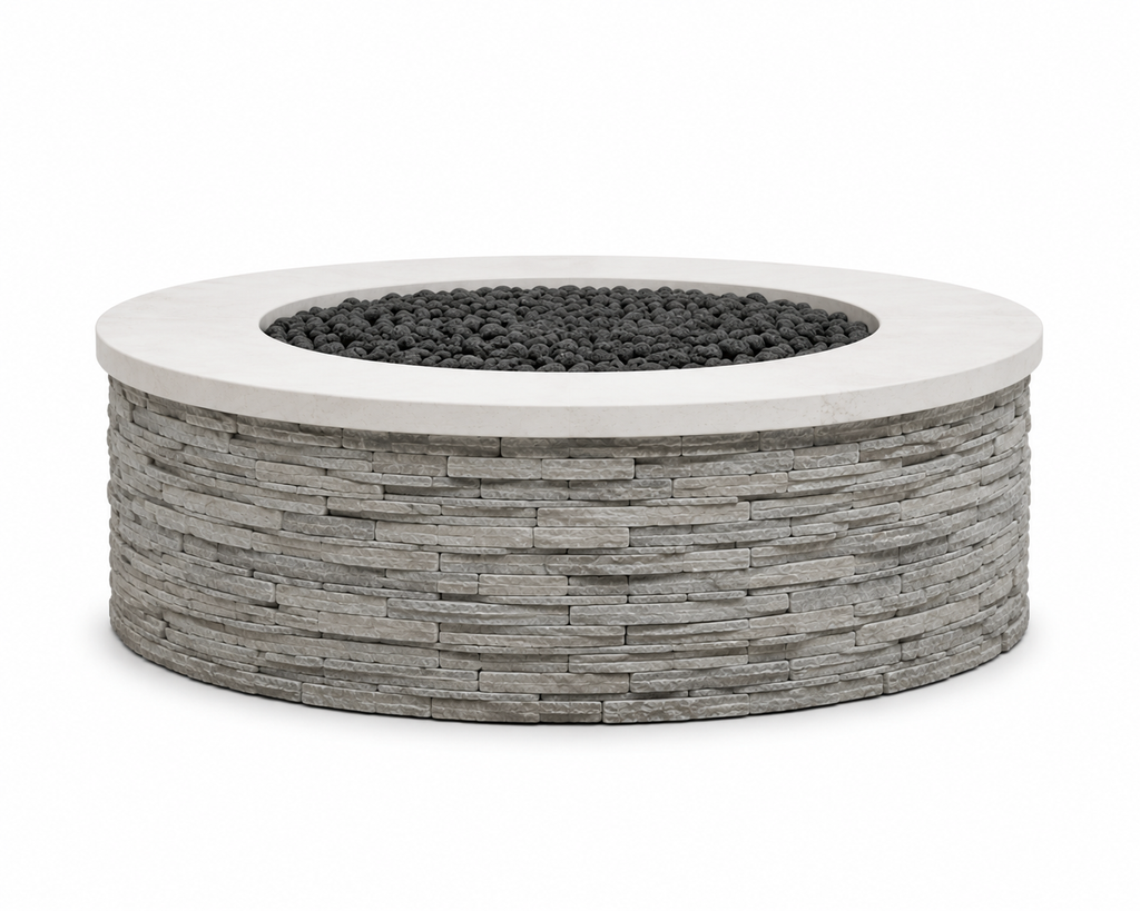 Le Brasero Circulaire "Belvédère" en Pierre Sèche et Quartz