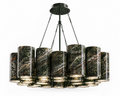The "Colonnade" Crown Monumental Chandelier in Alpine Green Marble