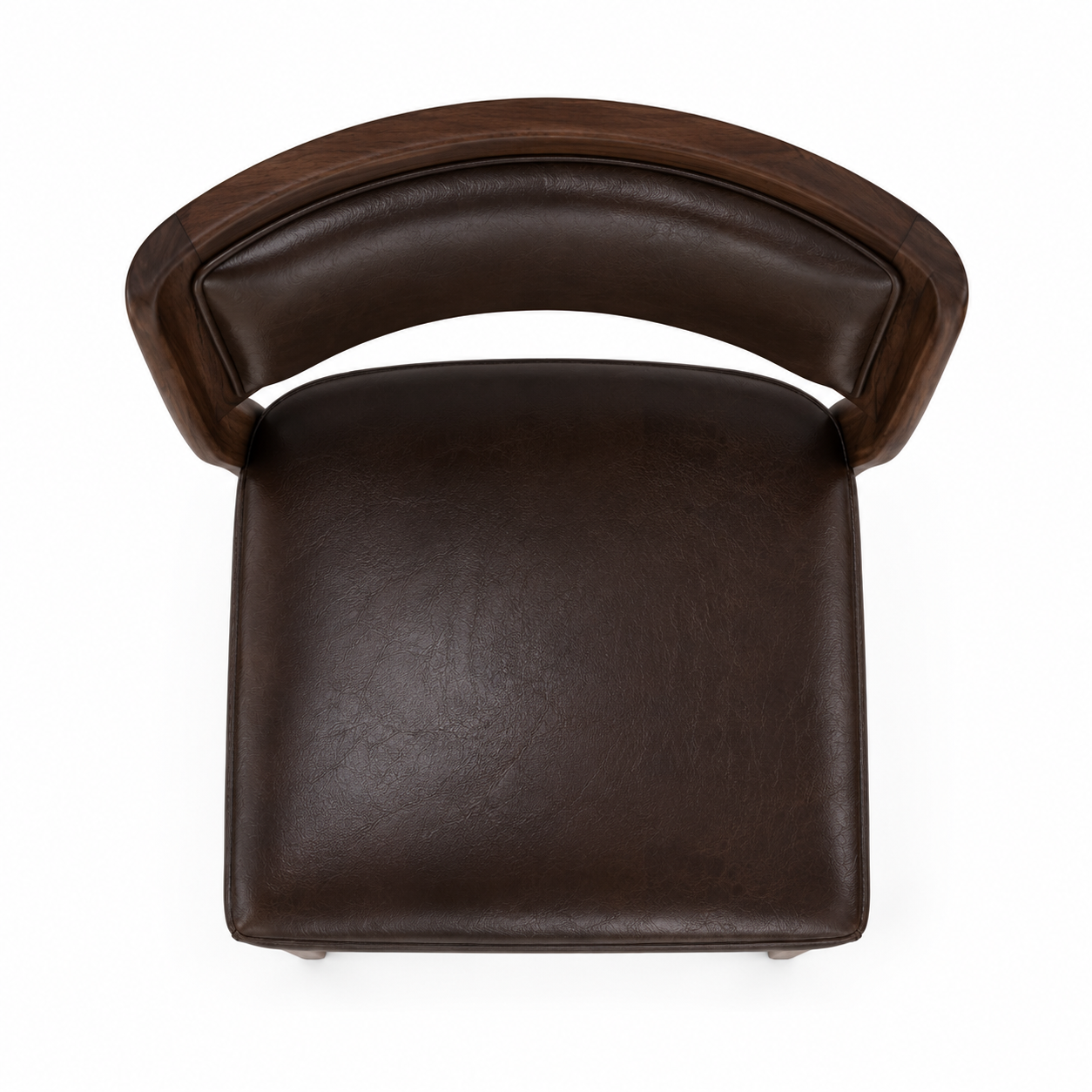 Le Tabouret de Bar Capitronné "Directoire" en Noyer et Cuir Sombre