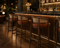 Le Tabouret de Bar "Oasis" en Noyer et Corde Tressée