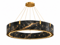 The Monumental "Orbite" Chandelier in Black Saint-Laurent Marble and Brass
