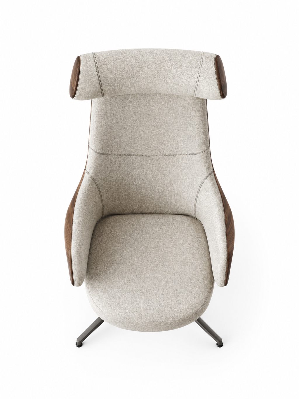 La Chaise de Direction "Consulat" en Laine Bouclée et Noyer Galbé