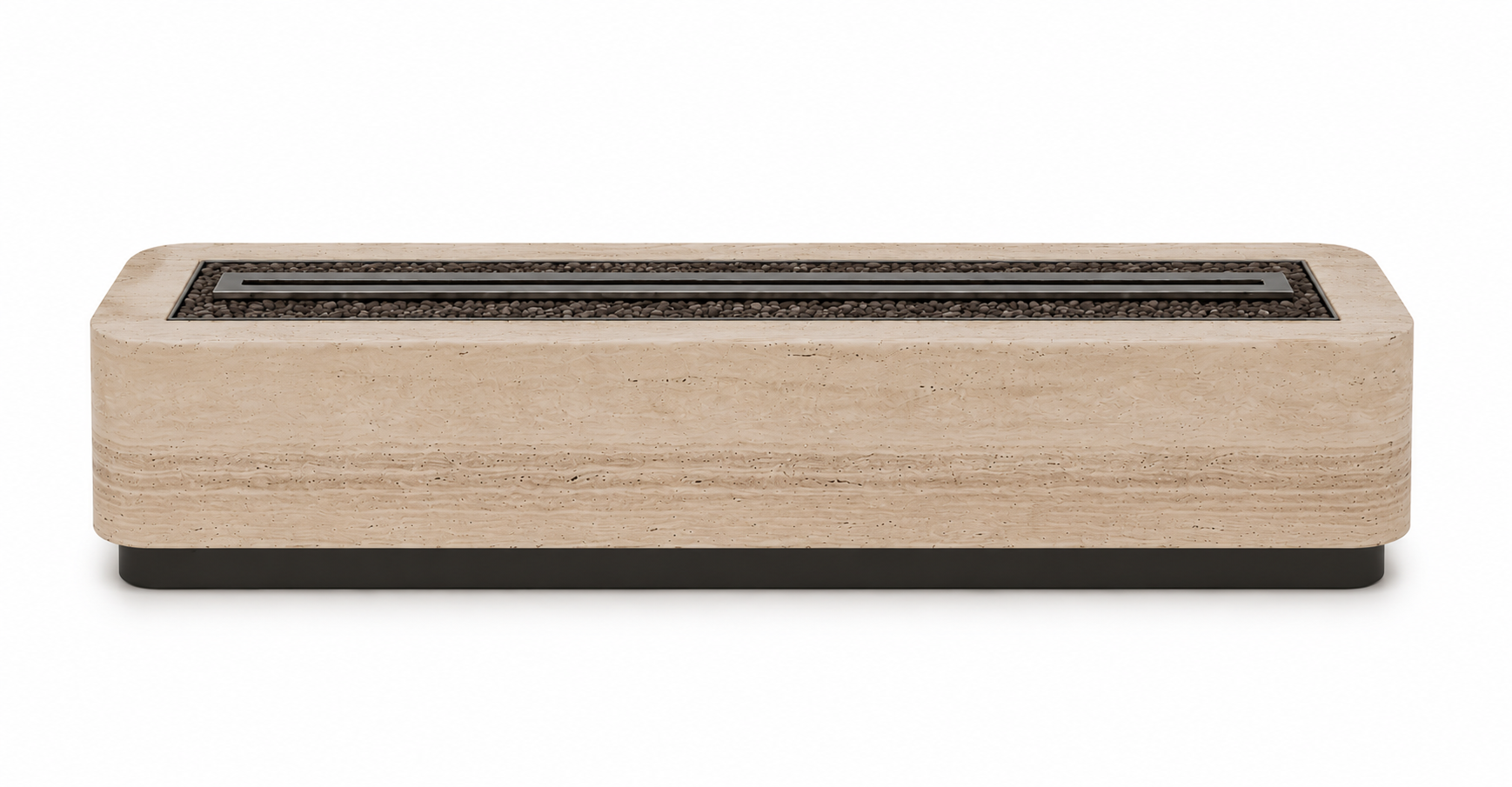Le Brasero Rectangulaire "Canyon" en Travertin Classique