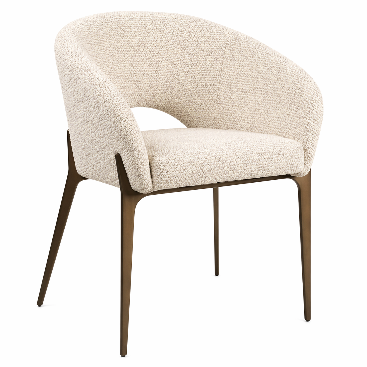 La Chaise "Aura" en Noyer et Bouclé