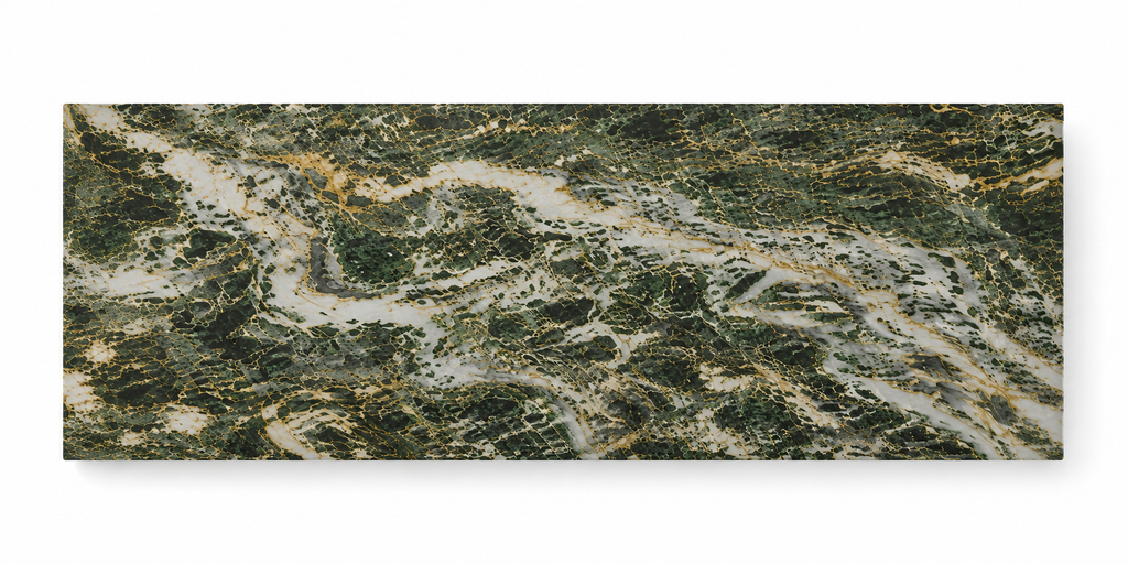 La Table de Repas Rectangulaire Cannelée "Olympe" en Marbre Verde Borgogna