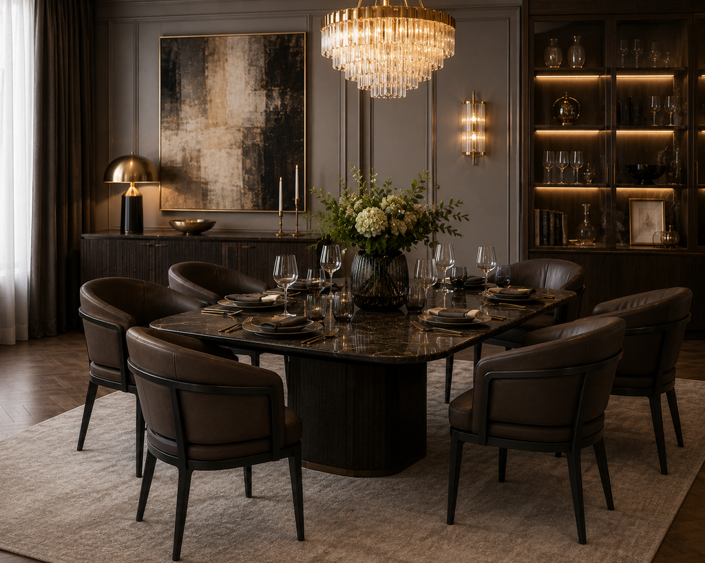 Le Fauteuil Bridge Lounge Épousant "Club" en Cuir Chocolat et Structure Noire