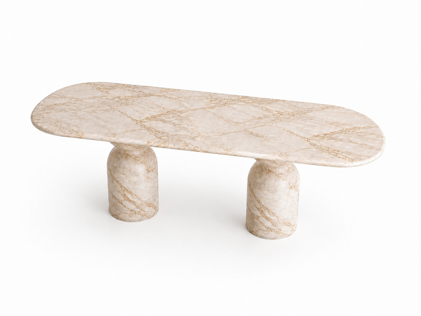 La Table de Repas Monolithe "Colonnade" en Marbre Crème