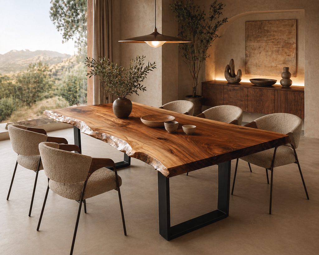 La Table "Sillage" en Noyer Live Edge