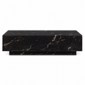 The "St. Laurent" Monolith Plinth Coffee Table in Black and Gold Marble