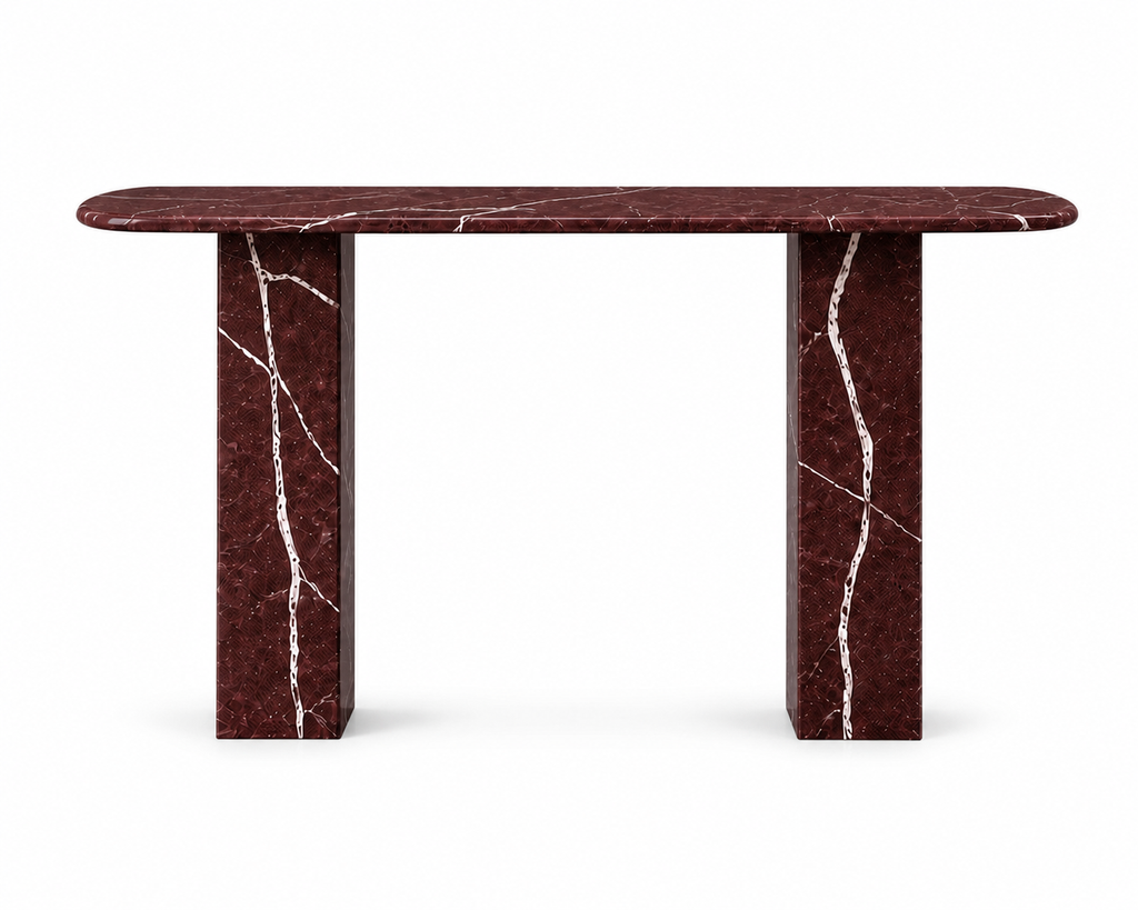 La Console d'Entrée Oblongue "Levanto" en Marbre Rouge Impérial
