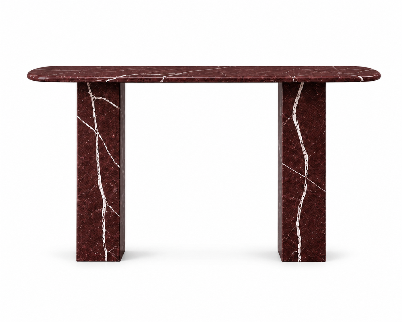 La Console d'Entrée Oblongue "Levanto" en Marbre Rouge Impérial