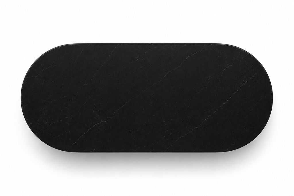 The "Monolith" Oblong Dining Table in Black Marquina Marble