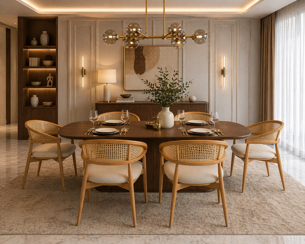 La Chaise "Riviera" en Chêne et Cannage