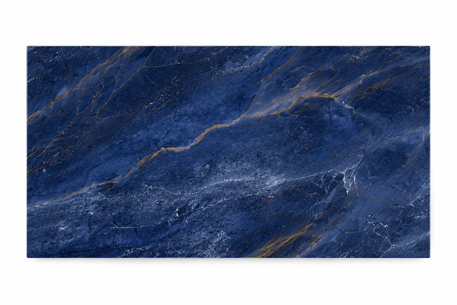 La Table de Repas Rectangulaire "Odyssée" en Lythos bleue et Noyer