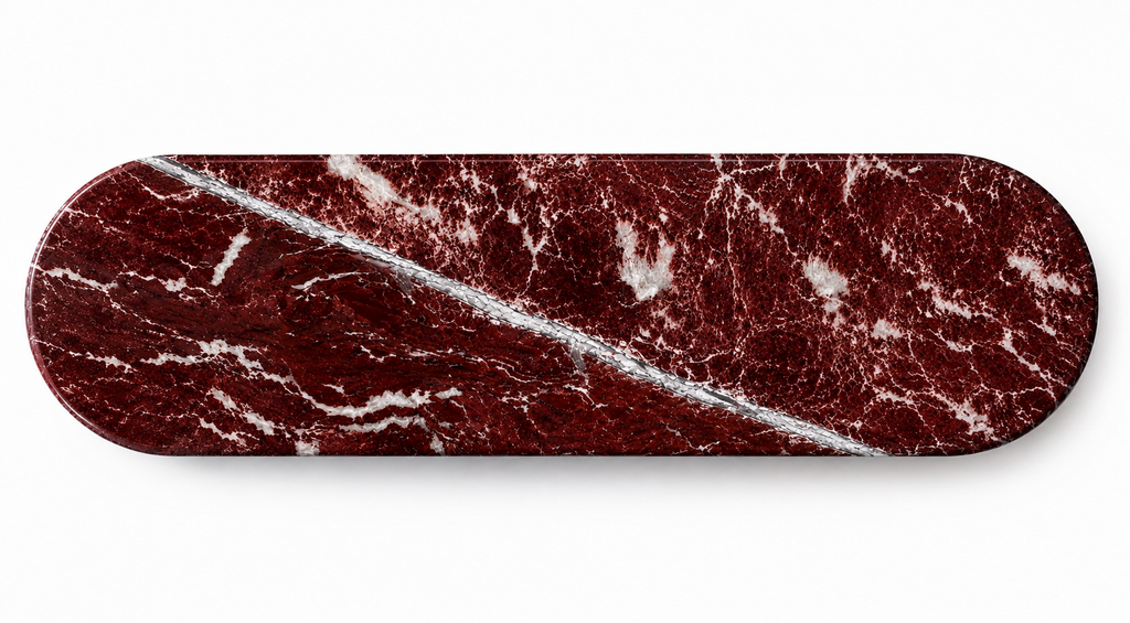 The "Palazzo" Fluted Oblong Console in ROSSO LEVANTO Marble
