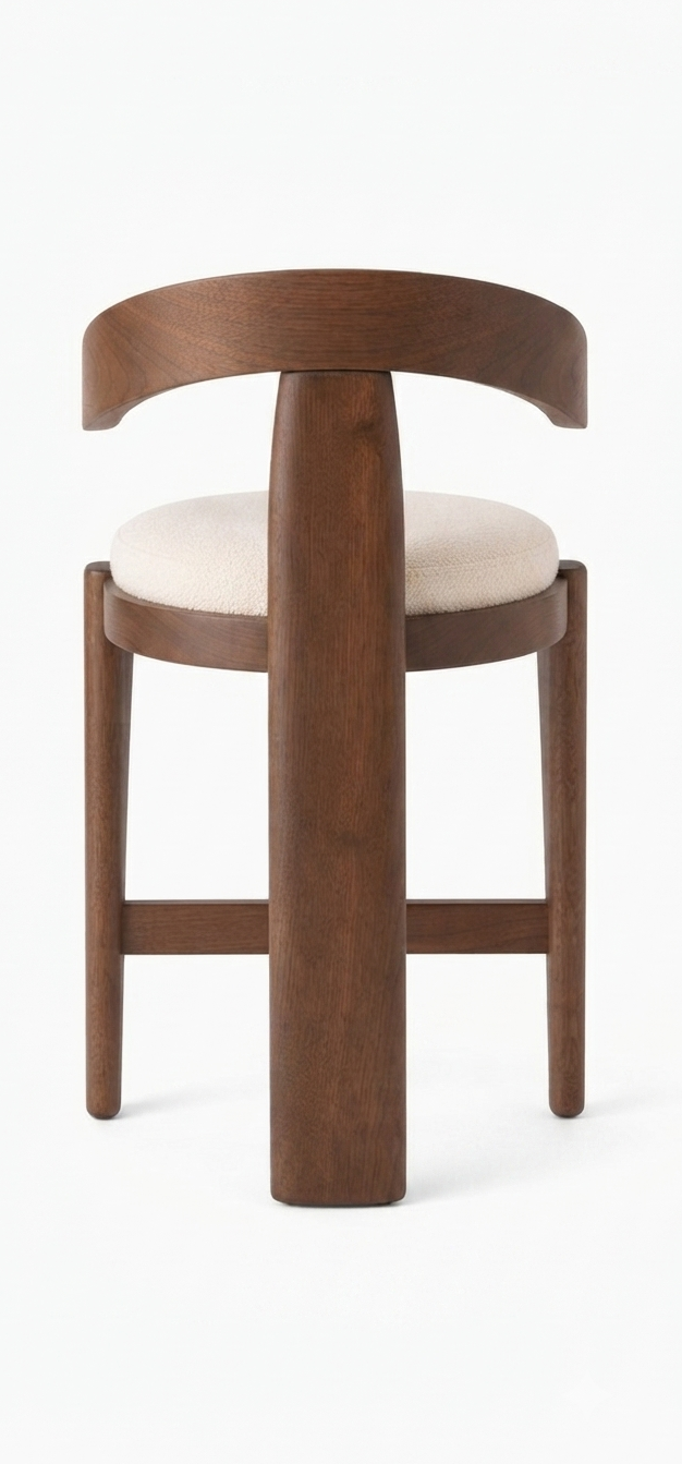 "Stèle" Imperial Walnut Bar Stool