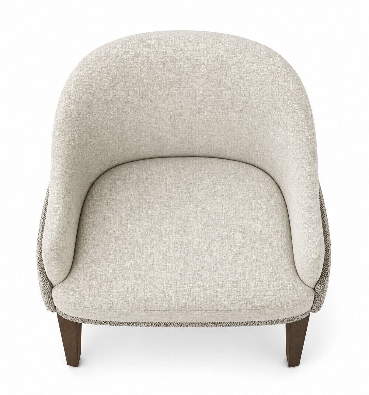 Le Fauteuil Bridge de Repas Organique "Couture" en Noyer et Laine Bouclée