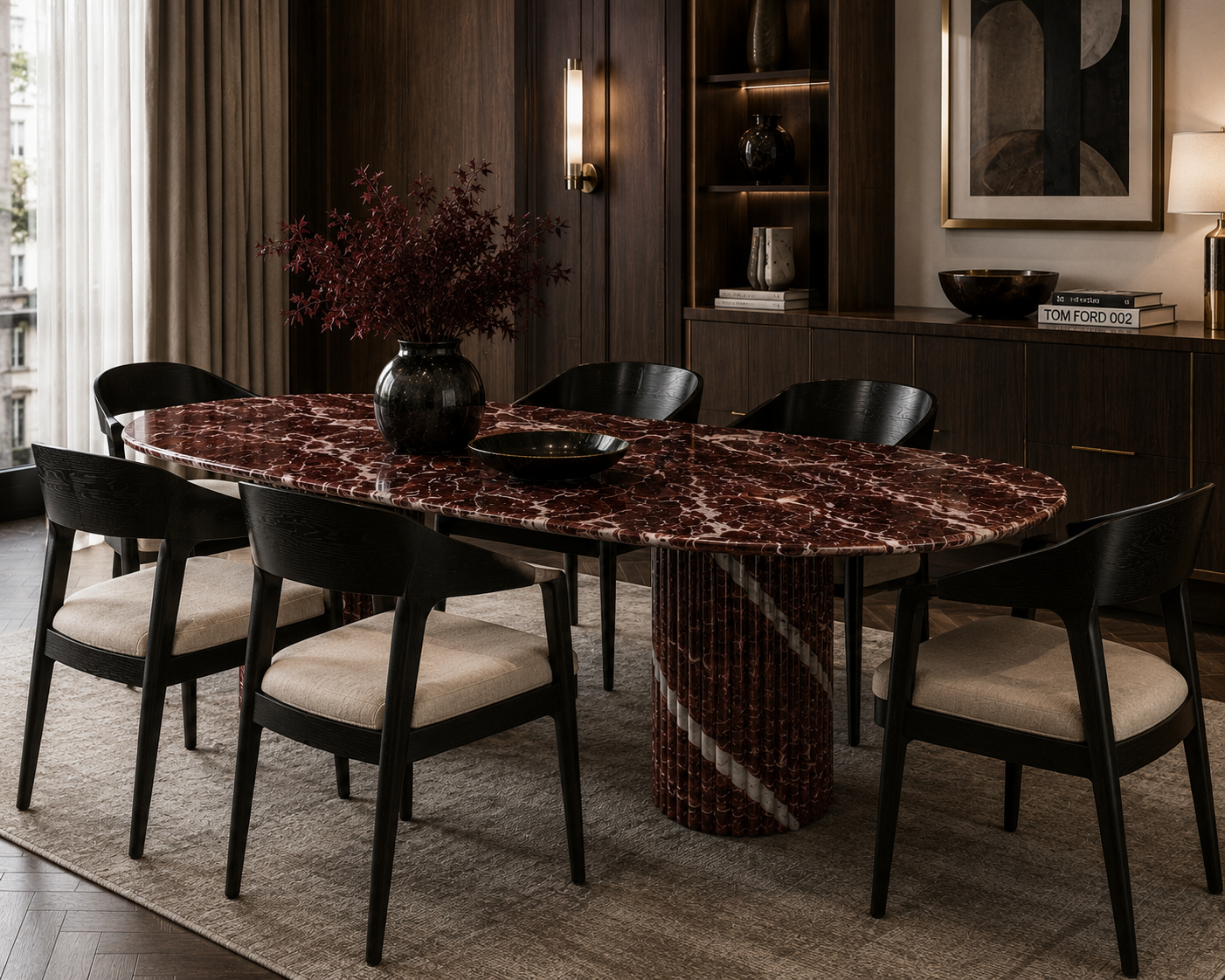Rosso Levanto — La Table de Repas Sculpturale