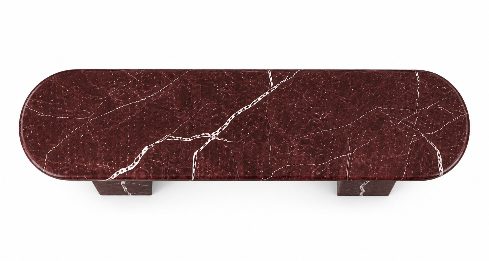 La Console d'Entrée Oblongue "Levanto" en Marbre Rouge Impérial
