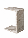 The "Horizon" Sliding Side Table in Daino Reale Marble