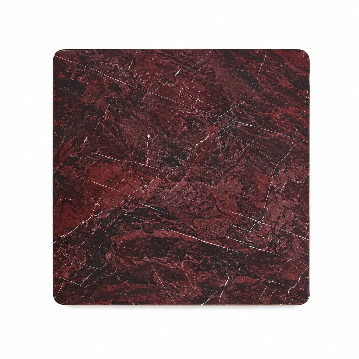 Le Guéridon Monolithe "Poutrelle" en Marbre Rosso Levanto