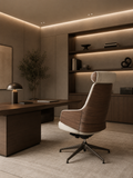 La Chaise de Direction "Consulat" en Laine Bouclée et Noyer Galbé