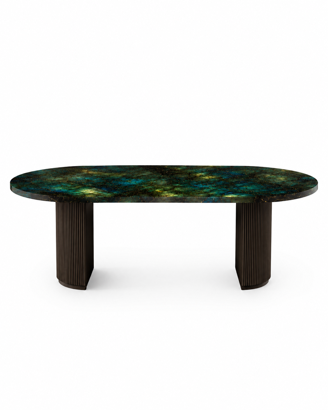 La Table de Repas Oblongue "Aurore" en Labradorite Lemurian
